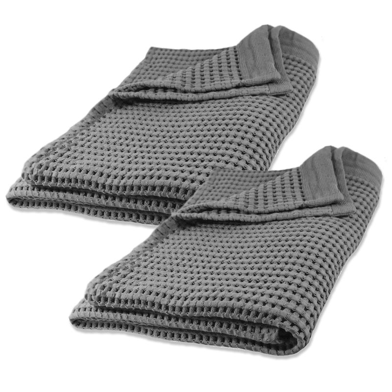 GILDEN TREE Waffle Bath Sheet Quick Dry Towel, Thin Luxury Bath Towels, 40x80 Large Bath Towels 2 Pack Bath Sheets, Modern Style (Slate) - Image 1